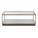 Kaia Rectangular Coffee Table , Glass & Gold Finish Acme