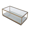 Kaia Rectangular Coffee Table , Glass & Gold Finish Acme