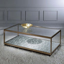 Kaia Rectangular Coffee Table , Glass & Gold Finish Acme