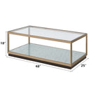 Kaia Rectangular Coffee Table , Glass & Gold Finish Acme