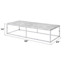 Voleta Rectangular Coffee Table , Engineered Stone Top & Chrome Finish Acme