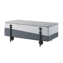 Wilkins Rectangular Coffee Table w/Lift Top, Gray & White High Gloss Finish Acme