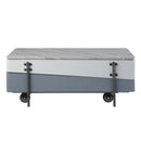 Wilkins Rectangular Coffee Table w/Lift Top, Gray & White High Gloss Finish Acme