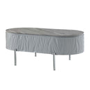 Yukino Oval Coffee Table, Gray High Gloss & Chrome Finish Acme