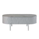 Yukino Oval Coffee Table, Gray High Gloss & Chrome Finish Acme