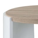 Zoma Round Coffee Table, Oak & White High Gloss Finish Acme