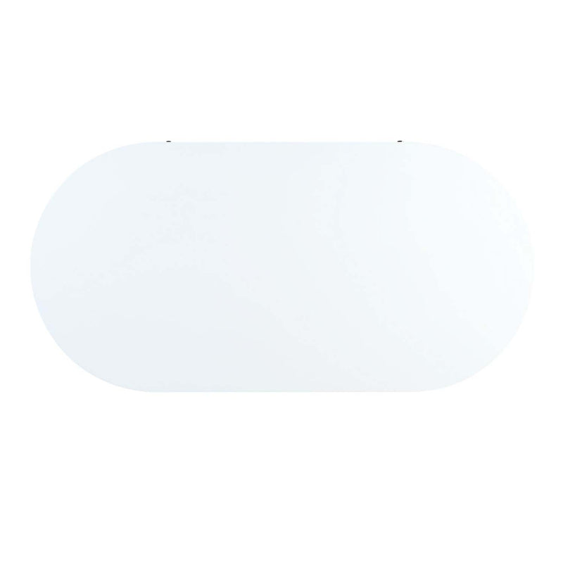 Daveigh Oval Coffee Table, White High Gloss & Gold Finish Acme
