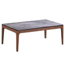 Bevis Rectangular Coffee Table , Engineered Stone Top & Walnut Finish Acme