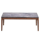 Bevis Rectangular Coffee Table , Engineered Stone Top & Walnut Finish Acme