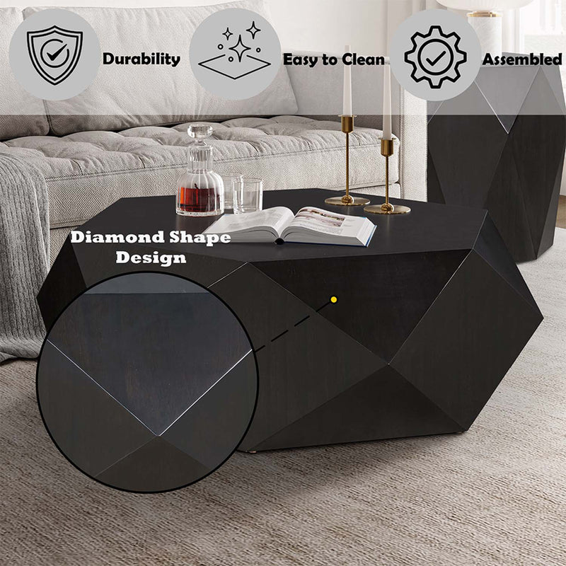 Hanniel Hexagon Coffee Table, Antique Black Finish Acme