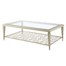 Zaba Oval Coffee Table, Glass Top & Silver Finish Acme