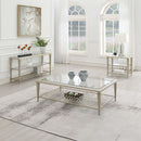 Zaba Oval Coffee Table, Glass Top & Silver Finish Acme