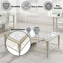 Zaba Oval Coffee Table, Glass Top & Silver Finish Acme