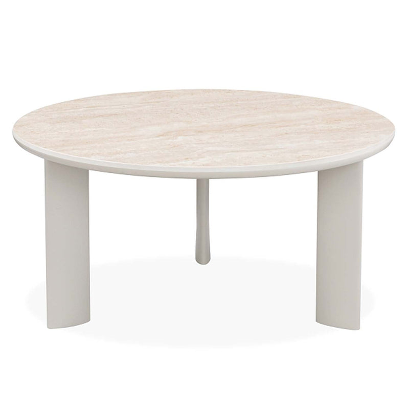 Ingram Round Coffee Table, Sintered Stone & Light Gray Finish Acme