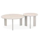 Ingram Round Coffee Table, Sintered Stone & Light Gray Finish Acme