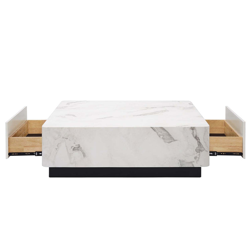 Fritzy Square Coffee Table, Engineered Stone Finish Acme