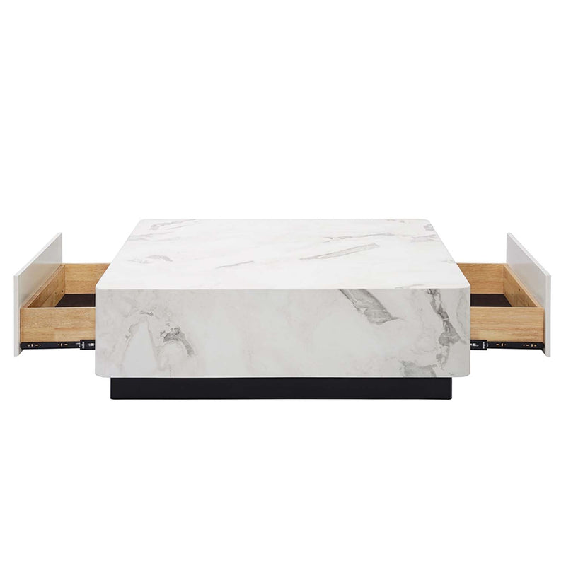 Fritzy Square Coffee Table, Engineered Stone Finish Acme