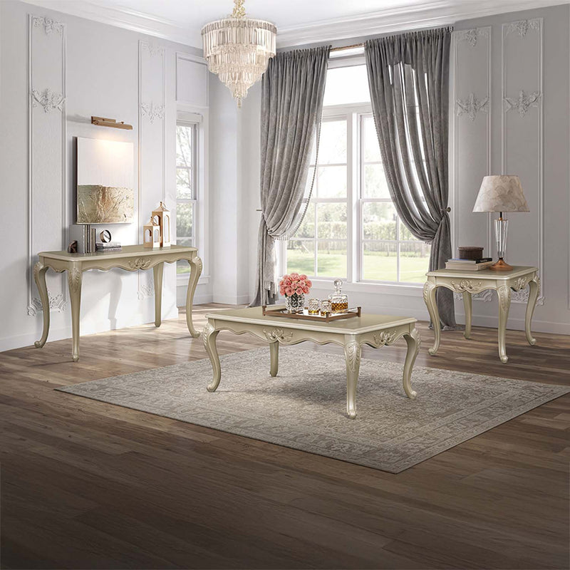 Libertee Rectangular Coffee Table , Champagne Finish Acme