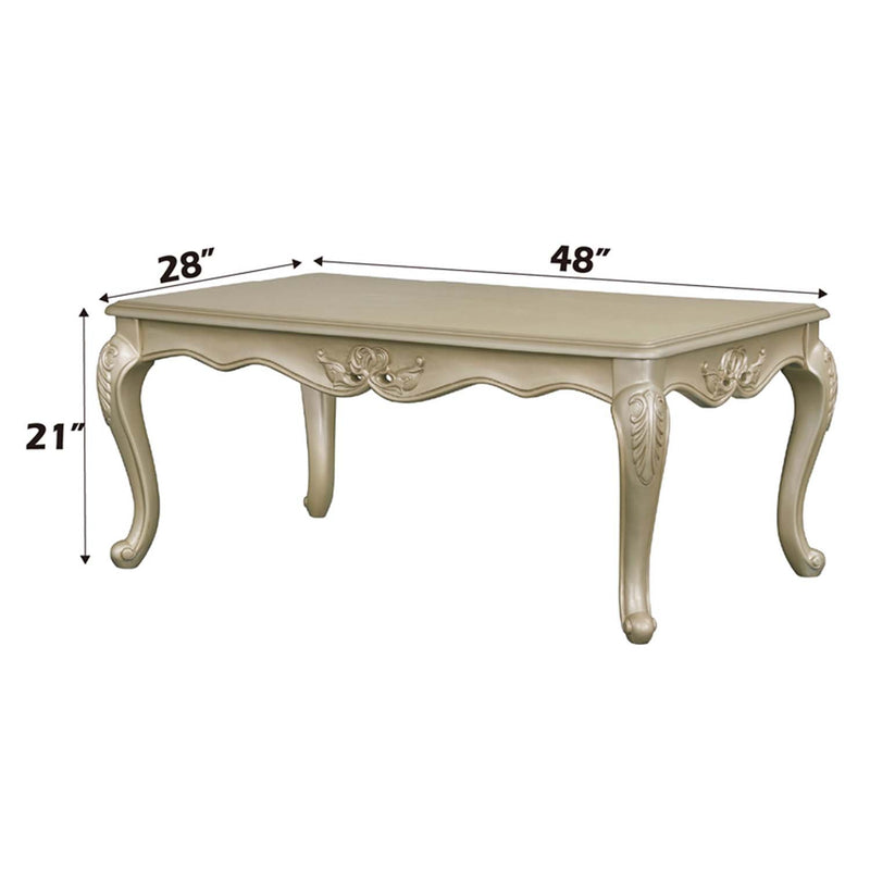 Libertee Rectangular Coffee Table , Champagne Finish Acme