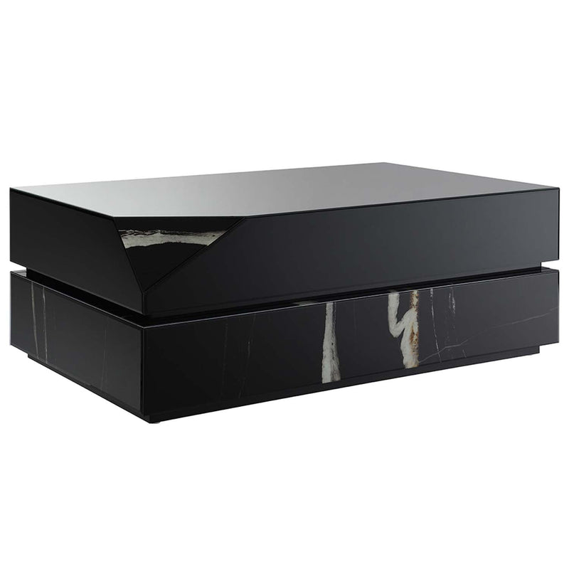 Drisana Rectangular Coffe & End Table , Black Mirrored Finish Acme