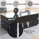 Drisana Rectangular Coffe & End Table , Black Mirrored Finish Acme