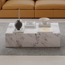 Fritzy Square Coffee Table, Engineered Stone Finish Acme