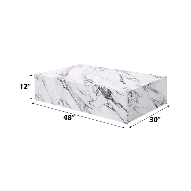 Fritzy Square Coffee Table, Engineered Stone Finish Acme