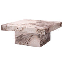 Fultan Square Coffee Table, Engineered Stone Finish Acme