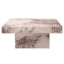 Fultan Square Coffee Table, Engineered Stone Finish Acme
