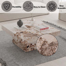 Fultan Square Coffee Table, Engineered Stone Finish Acme