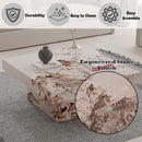Fultan Square Coffee Table, Engineered Stone Finish Acme