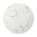 Clayten Square Coffee Table, White Natural Marble Top & Espreeso Finish Acme