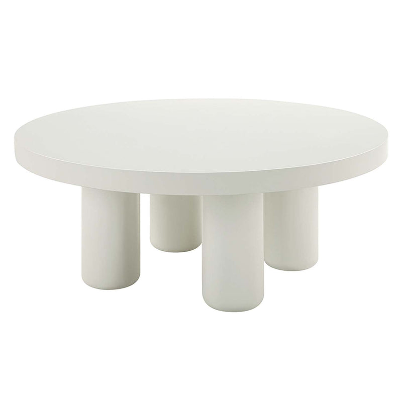 Sanat Round Coffee Table, White Finish Acme