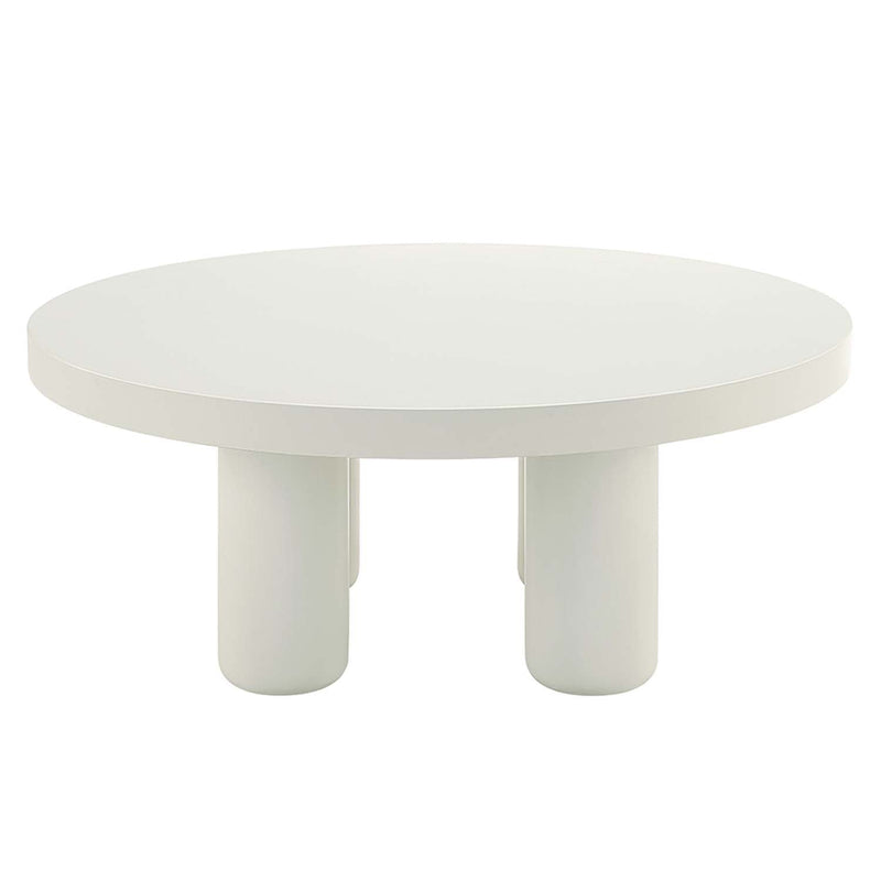 Sanat Round Coffee Table, White Finish Acme
