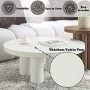 Sanat Round Coffee Table, White Finish Acme
