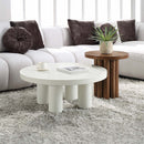 Sanat Round Coffee Table, White Finish Acme