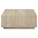 Deon Square Coffee Table, Beige Travertine Acme