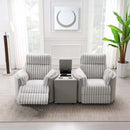 Emee Console w/USB, Gray Corduroy Acme