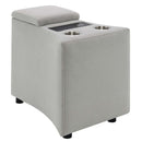 Emee Console w/USB, Gray Corduroy Acme