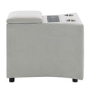 Emee Console w/USB, Gray Corduroy Acme