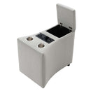 Emee Console w/USB, Gray Corduroy Acme