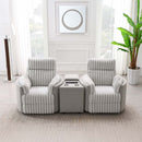 Emee Console w/USB, Gray Corduroy Acme