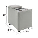 Emee Console w/USB, Gray Corduroy Acme