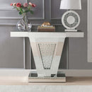 Nysa Console Table, Mirrored & Faux Crystals Acme
