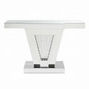 Nysa Console Table, Mirrored & Faux Crystals Acme