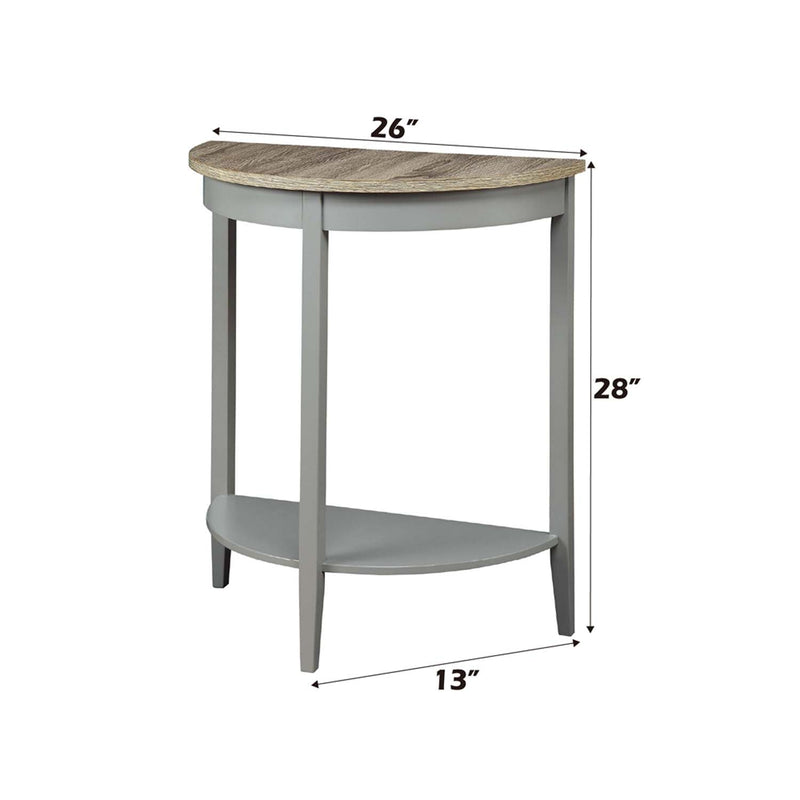 Justino Console Table, Natural Oak & Gray Finish Acme