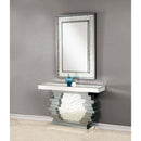 Nysa Console Table, Mirrored & Faux Crystals Acme
