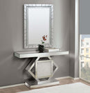 Nowles Console Table, Mirrored & Faux Stones Acme