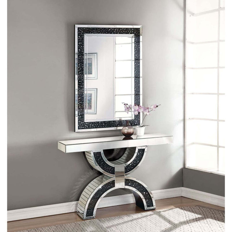 Nysa Console Table, Mirrored & Faux Crystals Acme