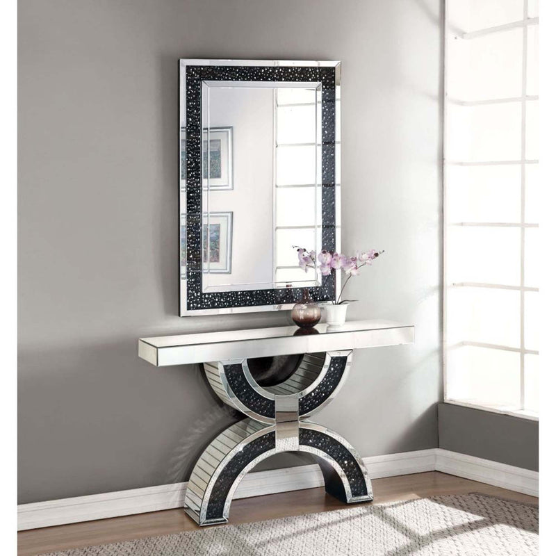 Nysa Console Table, Mirrored & Faux Crystals Acme